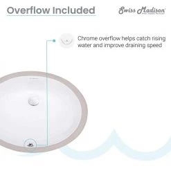 Swiss Madison Monaco 19 in. Oval Under-Mount Bathroom Sink in Glossy White -Bathroom Sinks Sales glossy white swiss madison undermount bathroom sinks sm um622 4f 1000