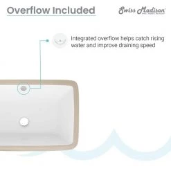 Swiss Madison Voltaire 21 in. Rectangular Undermount Bathroom Sink in Glossy White -Bathroom Sinks Sales glossy white swiss madison undermount bathroom sinks sm um625 c3 1000