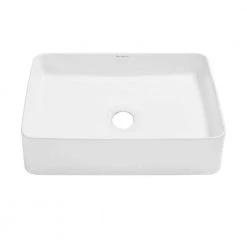 Swiss Madison Concorde 19 in. Rectangle Ceramic Vessel Sink in White -Bathroom Sinks Sales glossy white swiss madison vessel sinks sm vs201 40 1000