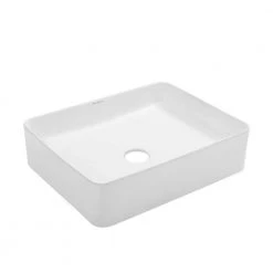Swiss Madison Concorde 19 in. Rectangle Ceramic Vessel Sink in White -Bathroom Sinks Sales glossy white swiss madison vessel sinks sm vs201 a0 1000
