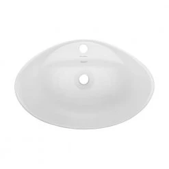 Swiss Madison Ivy 23 in. Oval Ceramic Vessel Sink in White -Bathroom Sinks Sales glossy white swiss madison vessel sinks sm vs211 40 1000