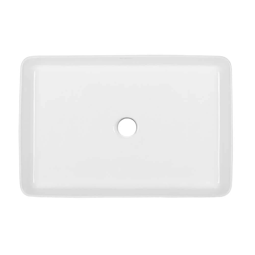 Swiss Madison Concorde 24 in. Rectangle Ceramic Vessel Sink 8 Swiss Madison Concorde 24 in. Rectangle Ceramic Vessel Sink - Image 6
