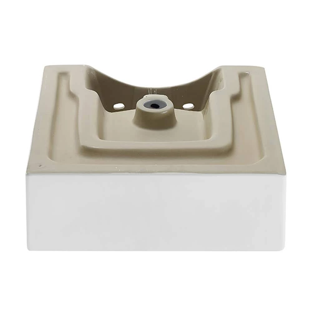 Swiss Madison Voltaire 18 in. Square Ceramic Vessel Sink in Glossy White 7 Swiss Madison Voltaire 18 in. Square Ceramic Vessel Sink in Glossy White - Image 5