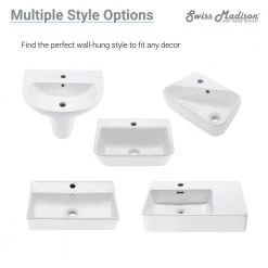 Swiss Madison Voltaire 18 in. Square Ceramic Vessel Sink in Glossy White 20 Swiss Madison Voltaire 18 in. Square Ceramic Vessel Sink in Glossy White -Bathroom Sinks Sales glossy white swiss madison wall mount sinks sm vs276 4f 1000