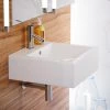 Swiss Madison Voltaire 18 in. Square Ceramic Vessel Sink in Glossy White 1 Swiss Madison Voltaire 18 in. Square Ceramic Vessel Sink in Glossy White -Bathroom Sinks Sales glossy white swiss madison wall mount sinks sm vs276 64 1000