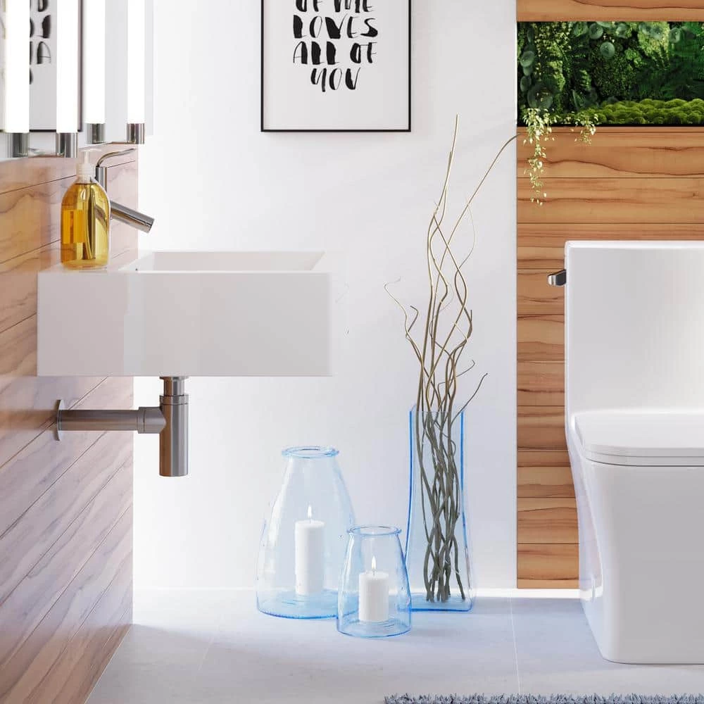 Swiss Madison Voltaire 18 in. Square Ceramic Vessel Sink in Glossy White 4 Swiss Madison Voltaire 18 in. Square Ceramic Vessel Sink in Glossy White - Image 2