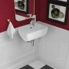 Swiss Madison Plaisir 18 in. x 11 in. Ceramic Wall Hung Vessel Sink with Right Side Faucet Mount in White 2 Swiss Madison Plaisir 18 in. x 11 in. Ceramic Wall Hung Vessel Sink with Right Side Faucet Mount in White -Bathroom Sinks Sales glossy white swiss madison wall mount sinks sm ws312 64 1000