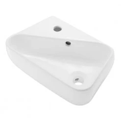 Swiss Madison Plaisir 18 in. x 11 in. Ceramic Wall Hung Vessel Sink with Left Side Faucet Mount in White 14 Swiss Madison Plaisir 18 in. x 11 in. Ceramic Wall Hung Vessel Sink with Left Side Faucet Mount in White -Bathroom Sinks Sales glossy white swiss madison wall mount sinks sm ws314 40 1000