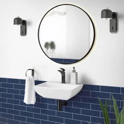 Swiss Madison Sublime Compact Ceramic Wall Hung Sink in White -Bathroom Sinks Sales glossy white swiss madison wall mount sinks sm ws317 40 1000