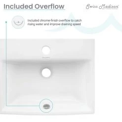 Swiss Madison Sublime Compact Ceramic Wall Hung Sink in White -Bathroom Sinks Sales glossy white swiss madison wall mount sinks sm ws317 77 1000