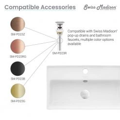 Swiss Madison Claire Ceramic Wall Hung Sink in White -Bathroom Sinks Sales glossy white swiss madison wall mount sinks sm ws318 1f 1000