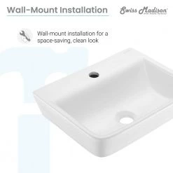 Swiss Madison St. Tropez Wall Mount Sink in White 23 Swiss Madison St. Tropez Wall Mount Sink in White -Bathroom Sinks Sales glossy white swiss madison wall mount sinks sm ws320 4f 1000