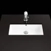 WS Bath Collections Under TP 738 21.9 in. Undermount Bathroom Sink in Glossy White