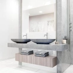 VIGO Concreto Stone 22 in. Concrete Rectangular Vessel Bathroom Sink in Gray 19 VIGO Concreto Stone 22 in. Concrete Rectangular Vessel Bathroom Sink in Gray -Bathroom Sinks Sales gray vigo vessel sinks vg04056 1f 1000