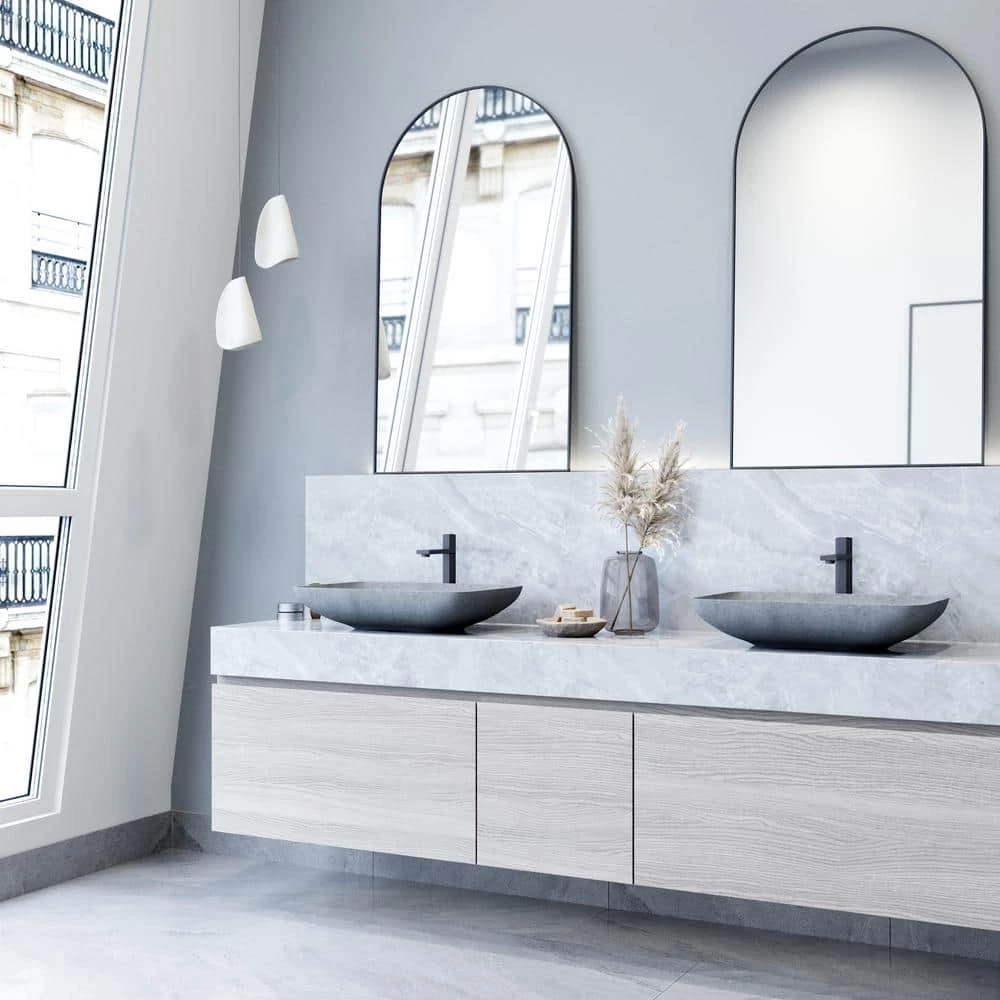 VIGO Concreto Stone 22 in. Concrete Rectangular Vessel Bathroom Sink in Gray 13 VIGO Concreto Stone 22 in. Concrete Rectangular Vessel Bathroom Sink in Gray - Image 11