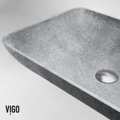 VIGO Concreto Stone 22 in. Concrete Rectangular Vessel Bathroom Sink in Gray 18 VIGO Concreto Stone 22 in. Concrete Rectangular Vessel Bathroom Sink in Gray -Bathroom Sinks Sales gray vigo vessel sinks vg04056 77 1000