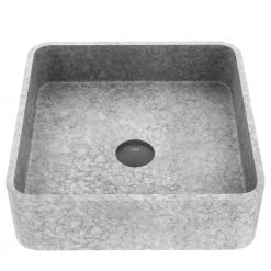 VIGO Concreto Stone Concrete Square Vessel Bathroom Sink in Gray