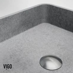 VIGO Concreto Stone Concrete Square Vessel Bathroom Sink in Gray -Bathroom Sinks Sales gray vigo vessel sinks vg04057 76 1000