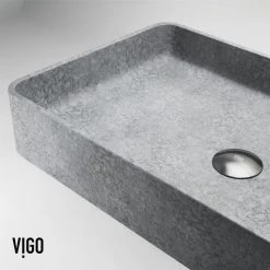 VIGO Rectangular Bathroom Vessel Sink -Bathroom Sinks Sales gray vigo vessel sinks vg04065 1f 1000