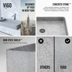 VIGO Rectangular Bathroom Vessel Sink -Bathroom Sinks Sales gray vigo vessel sinks vg04065 66 1000