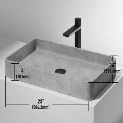 VIGO Rectangular Bathroom Vessel Sink -Bathroom Sinks Sales gray vigo vessel sinks vg04065 76 1000