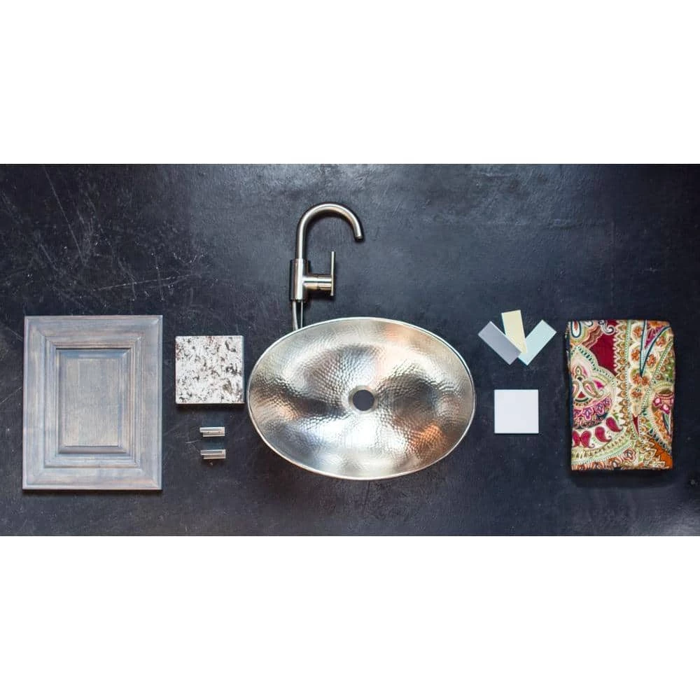 SINKOLOGY Hobbes 19 in. Handcrafted Vessel Sink in Hammered Nickel 8 SINKOLOGY Hobbes 19 in. Handcrafted Vessel Sink in Hammered Nickel - Image 6