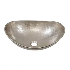 SINKOLOGY Hobbes 19 in. Handcrafted Vessel Sink in Hammered Nickel