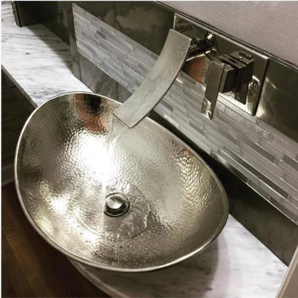 SINKOLOGY Hobbes 19 in. Handcrafted Vessel Sink in Hammered Nickel 5 SINKOLOGY Hobbes 19 in. Handcrafted Vessel Sink in Hammered Nickel - Image 3