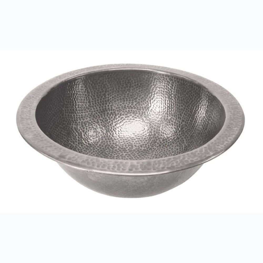Barclay Products Self-Rimming Round Bathroom Sink in Hammered Pewter 3 Barclay Products Self-Rimming Round Bathroom Sink in Hammered Pewter