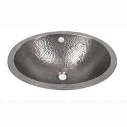 Barclay Products Undermounted Bathroom Sink in Hammered Pewter