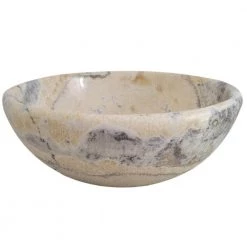 TashMart Round Natural Stone Vessel Sink in Gold