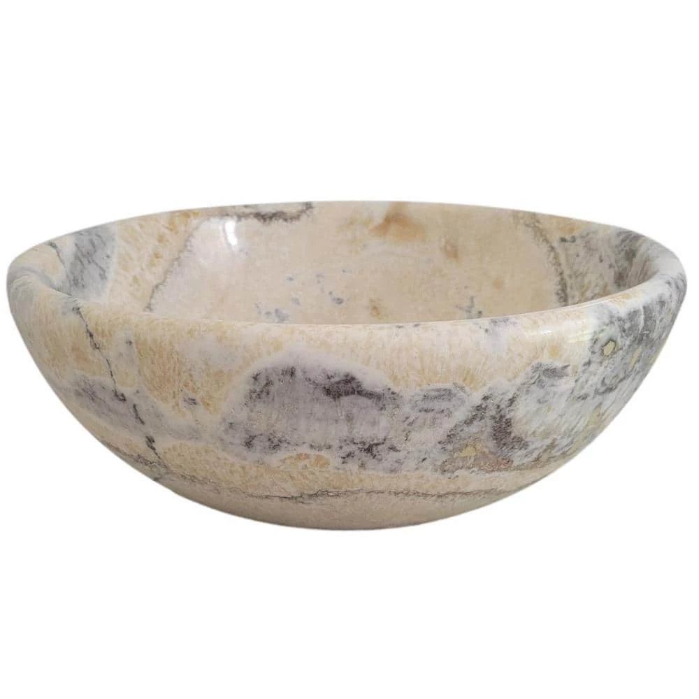 TashMart Round Natural Stone Vessel Sink in Gold 3 TashMart Round Natural Stone Vessel Sink in Gold