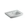 KOHLER Archer 8 in. Vitreous China Pedestal Sink Basin in Ice Grey with Overflow Drain -Bathroom Sinks Sales ice grey kohler pedestal sinks k 2358 8 95 64 1000