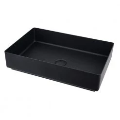 AKDY 20.6 in W x 13.5 in L Stainless Steel Bathroom Vessel Sink with Pop-Up Drain in Matte Black -Bathroom Sinks Sales matte black akdy vessel sinks bs003 5 sd 4f 1000