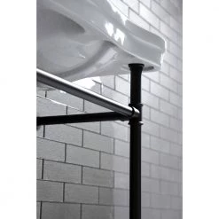 Kingston Brass Imperial Stainless Steel Console Table Legs in Matte Black -Bathroom Sinks Sales matte black kingston brass console sinks hvpb14880 4f 1000