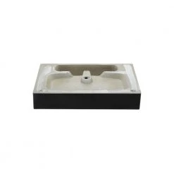 Swiss Madison Claire 24 in. Ceramic Console Sink Basin in Matte Black with Matte White Legs -Bathroom Sinks Sales matte black matte white swiss madison console sinks sm cs791 1f 1000