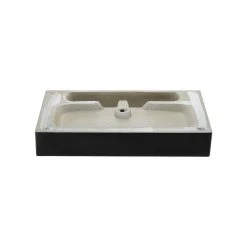 Swiss Madison Claire 30 in. Ceramic Console Sink Basin and Legs Combo in Matte Black Basin with Matte White Legs -Bathroom Sinks Sales matte black matte white swiss madison console sinks sm cs792 1f 1000