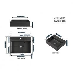 SERENE VALLEY 26 in. Wall-Mount Install or On Countertop Bathroom Sink with Single Faucet Hole in Matte Black 16 SERENE VALLEY 26 in. Wall-Mount Install or On Countertop Bathroom Sink with Single Faucet Hole in Matte Black -Bathroom Sinks Sales matte black serene valley wall mount sinks svws601 26bk 1f 1000