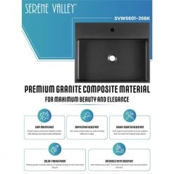 SERENE VALLEY 26 in. Wall-Mount Install or On Countertop Bathroom Sink with Single Faucet Hole in Matte Black 17 SERENE VALLEY 26 in. Wall-Mount Install or On Countertop Bathroom Sink with Single Faucet Hole in Matte Black -Bathroom Sinks Sales matte black serene valley wall mount sinks svws601 26bk 44 1000