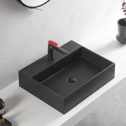 SERENE VALLEY 26 in. Wall-Mount Install or On Countertop Bathroom Sink with Single Faucet Hole in Matte Black 15 SERENE VALLEY 26 in. Wall-Mount Install or On Countertop Bathroom Sink with Single Faucet Hole in Matte Black -Bathroom Sinks Sales matte black serene valley wall mount sinks svws601 26bk 4f 1000