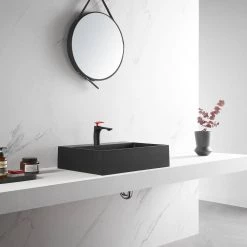 SERENE VALLEY 26 in. Wall-Mount Install or On Countertop Bathroom Sink with Single Faucet Hole in Matte Black 19 SERENE VALLEY 26 in. Wall-Mount Install or On Countertop Bathroom Sink with Single Faucet Hole in Matte Black -Bathroom Sinks Sales matte black serene valley wall mount sinks svws601 26bk 76 1000