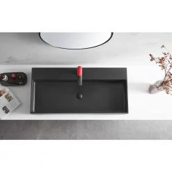 SERENE VALLEY Bathroom Sink, Wall-Mount Install or On Countertop, 40 in. with Single Faucet Hole 14 SERENE VALLEY Bathroom Sink, Wall-Mount Install or On Countertop, 40 in. with Single Faucet Hole -Bathroom Sinks Sales matte black serene valley wall mount sinks svws601 40bk 66 1000