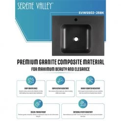 SERENE VALLEY 26 in. Wall-Mount Install or On Countertop Bathroom Composite Sink with Single Faucet Hole in Matte Black 17 SERENE VALLEY 26 in. Wall-Mount Install or On Countertop Bathroom Composite Sink with Single Faucet Hole in Matte Black -Bathroom Sinks Sales matte black serene valley wall mount sinks svws602 26bk 44 1000