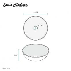 Swiss Madison Classe Vessel Sink in Matte Black -Bathroom Sinks Sales matte black swiss madison vessel sinks sm vs241 76 1000