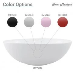 Swiss Madison Classe Vessel Sink in Matte Black -Bathroom Sinks Sales matte black swiss madison vessel sinks sm vs241 fa 1000