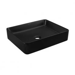 Swiss Madison Concorde Matte Black Ceramic Rectangle Vessel Sink -Bathroom Sinks Sales matte black swiss madison vessel sinks sm vs242mb a0 1000