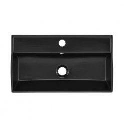 Swiss Madison Claire 22 in. Ceramic Rectangle Wall-Mount Vessel Bathroom Sink in Matte Black -Bathroom Sinks Sales matte black swiss madison wall mount sinks sm ws318mb 40 1000
