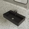 Swiss Madison Claire 22 in. Ceramic Rectangle Wall-Mount Vessel Bathroom Sink in Matte Black -Bathroom Sinks Sales matte black swiss madison wall mount sinks sm ws318mb 64 1000