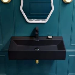 Swiss Madison Claire 29.75 in. Rectangle Wall Mount Bathroom Sink in Matte Black