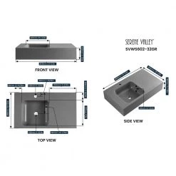 SERENE VALLEY 32 in. Wall-Mount or Countertop Install, Bathroom Sink with Single Faucet Hole in Matte Gray -Bathroom Sinks Sales matte gray serene valley wall mount sinks svws602 32gr 1f 1000